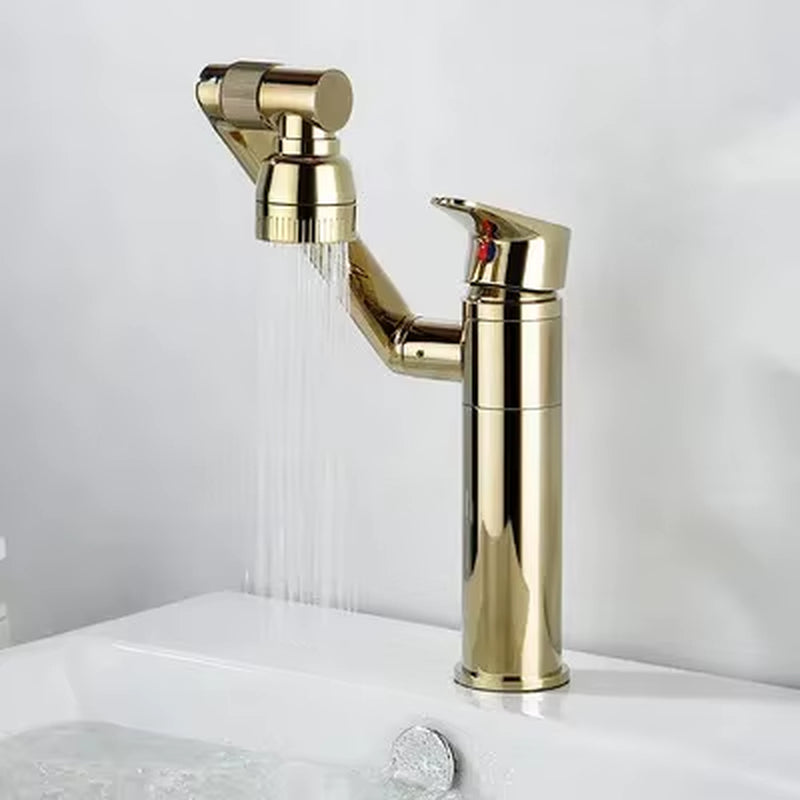 Multifunction Bathroom Faucet Gold Sink Faucet Hot Cold Water Mixer Crane Antique Bronze Deck Mounted Universal Water Taps