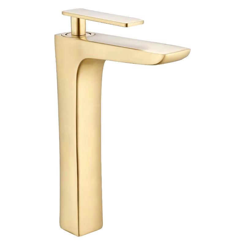 Brass Single Lever Hot and Cold Chrome/Gold Tall Bathroom Basin Faucet Bathroom Sink Faucet Tall Sink Faucet Bathroom Faucet