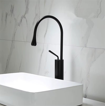 Bathroom Faucet Black Gold Basin Faucet Hot and Cold Sink Faucet Brass Faucet Kitchen Faucet Swivel Sink Water Crane