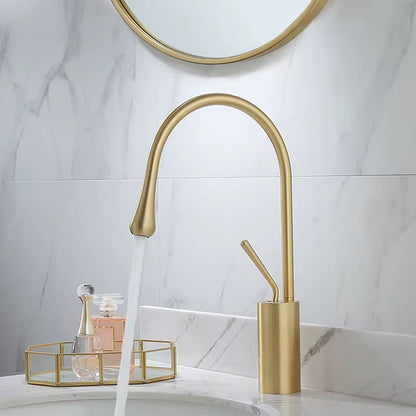 Bathroom Faucet Black Gold Basin Faucet Hot and Cold Sink Faucet Brass Faucet Kitchen Faucet Swivel Sink Water Crane