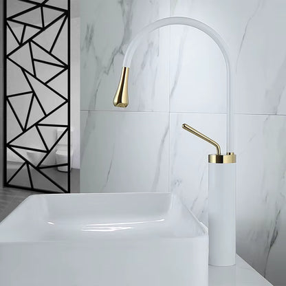 Bathroom Faucet Black Gold Basin Faucet Hot and Cold Sink Faucet Brass Faucet Kitchen Faucet Swivel Sink Water Crane