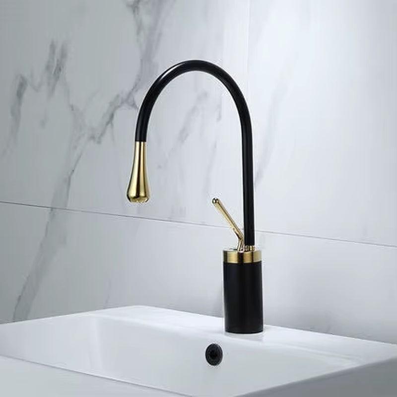 Bathroom Faucet Black Gold Basin Faucet Hot and Cold Sink Faucet Brass Faucet Kitchen Faucet Swivel Sink Water Crane