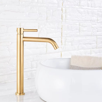 Tall Basin Sink Faucet Bathroom Chrome White Slim Hot and Cold Basin Water Mixer Tap Bathroom Single Sink Faucet Crane