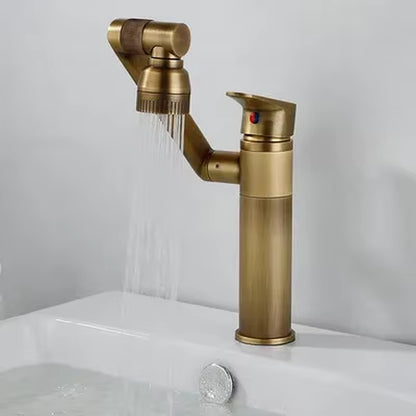 Multifunction Bathroom Faucet Gold Sink Faucet Hot Cold Water Mixer Crane Antique Bronze Deck Mounted Universal Water Taps