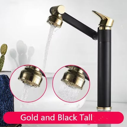 Multifunction Bathroom Faucet Gold Sink Faucet Hot Cold Water Mixer Crane Antique Bronze Deck Mounted Universal Water Taps