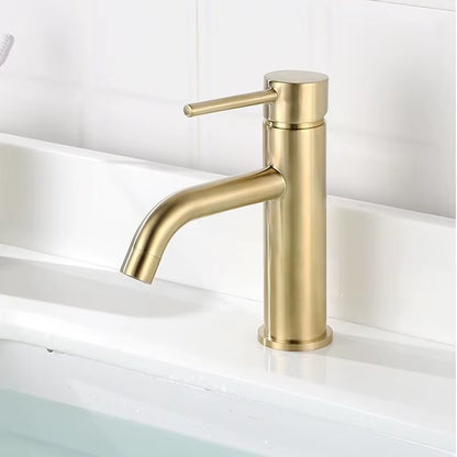 Sink Faucet Bathroom Hot and Cold Brush Gold Single Lever Hot and Cold Basin Water Mixer Tap Bathroom Sink Faucet Brass Tap Gold