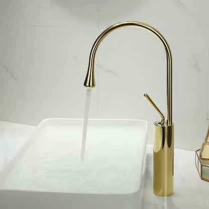 Bathroom Faucet Black Gold Basin Faucet Hot and Cold Sink Faucet Brass Faucet Kitchen Faucet Swivel Sink Water Crane