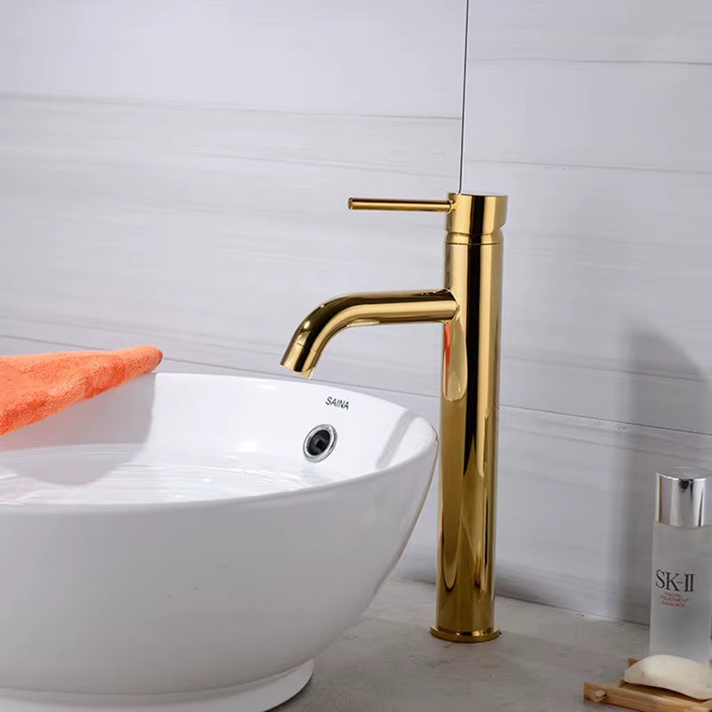 Sink Faucet Bathroom Hot and Cold Brush Gold Single Lever Hot and Cold Basin Water Mixer Tap Bathroom Sink Faucet Brass Tap Gold