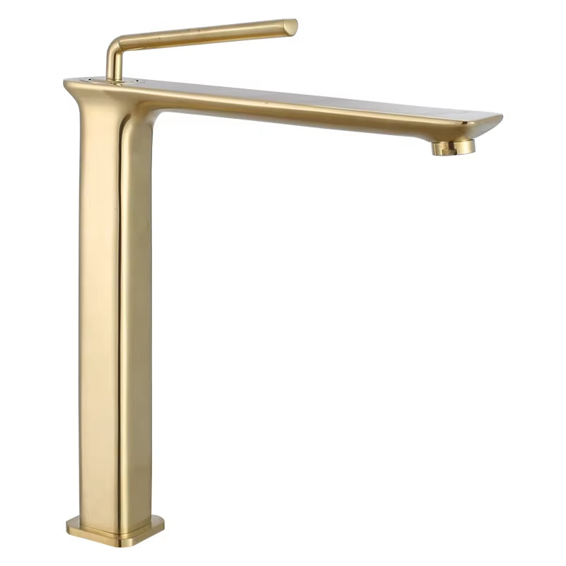 Brushed Gold Basin Faucet Black Bathroom Mixer Tap Tall Sink Faucet Brass Wash Basin Faucet Hot and Cold Lavotory Faucet