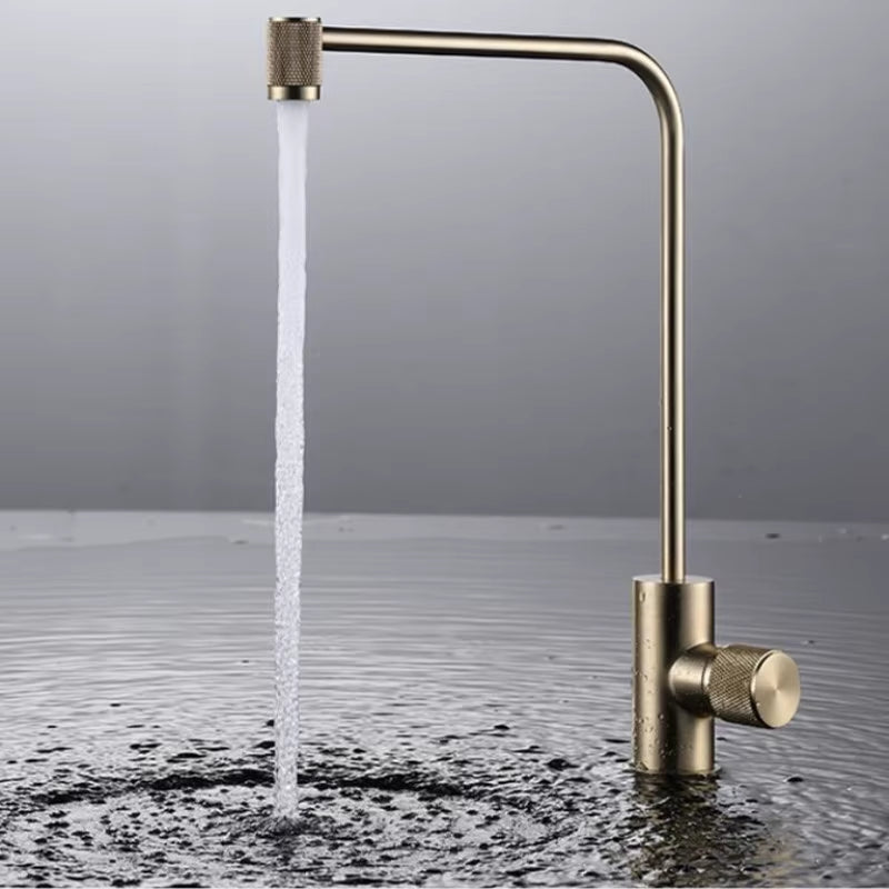 Direct Drinking Water Faucet Kitchen Sink Tap Rotation Brush Gold Drinking Faucet Black Chrome