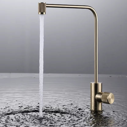 Direct Drinking Water Faucet Kitchen Sink Tap Rotation Brush Gold Drinking Faucet Black Chrome