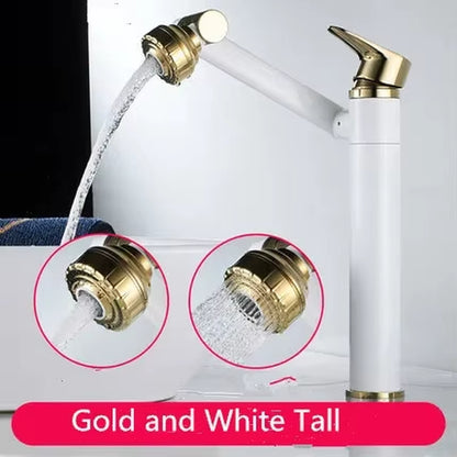 Multifunction Bathroom Faucet Gold Sink Faucet Hot Cold Water Mixer Crane Antique Bronze Deck Mounted Universal Water Taps