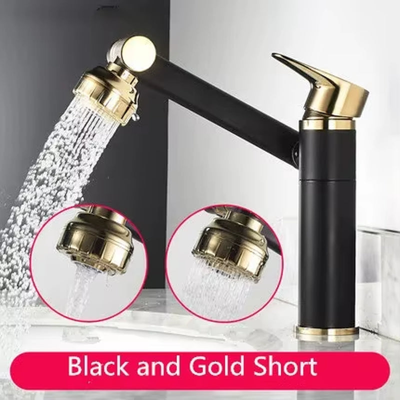 Multifunction Bathroom Faucet Gold Sink Faucet Hot Cold Water Mixer Crane Antique Bronze Deck Mounted Universal Water Taps