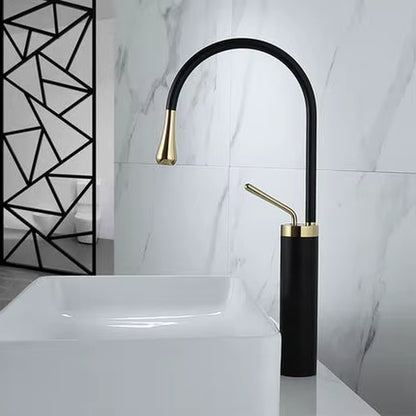 Bathroom Faucet Black Gold Basin Faucet Hot and Cold Sink Faucet Brass Faucet Kitchen Faucet Swivel Sink Water Crane